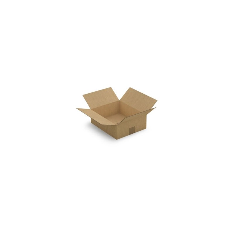 Caisse carton plate brune simple cannelure RAJA 30x25x10 cm - Lot de 25