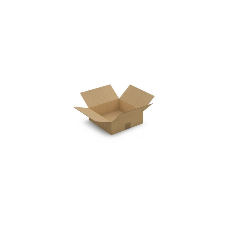 Caisse carton brune simple cannelure à base carrée RAJA 30x30x10 cm - Lot de 25