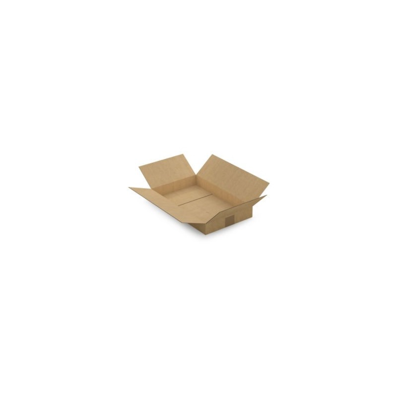 Caisse carton plate brune simple cannelure RAJA 40x25x15 cm - Lot de 25