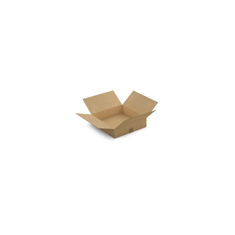 Caisse carton brune simple cannelure à base carrée RAJA 40x40x10 cm - Lot de 20