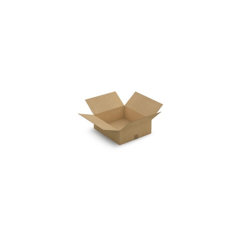 Caisse carton plate brune simple cannelure RAJA 45x40x15 cm - Lot de 25