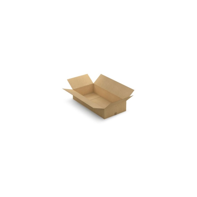 Caisse carton plate brune simple cannelure RAJA 100x50x20 cm - Lot de 10