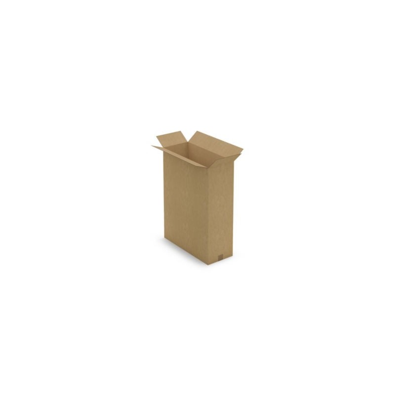 Caisse carton brune pour produit plat simple cannelure RAJA 60x25x80 cm - Lot de 10