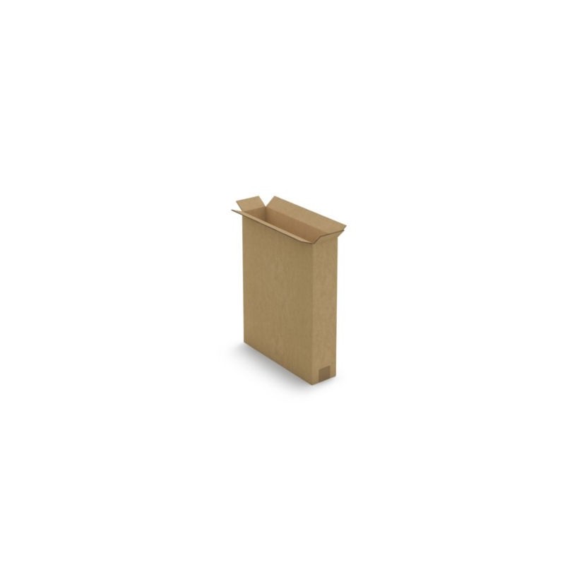 Caisse carton télescopique pour produit plat brune double cannelure 40x10x80 cm - Lot de 10