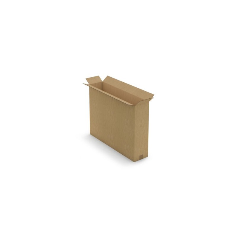 Caisse carton télescopique pour produit plat brune double cannelure 80x18x100 cm - Lot de 10