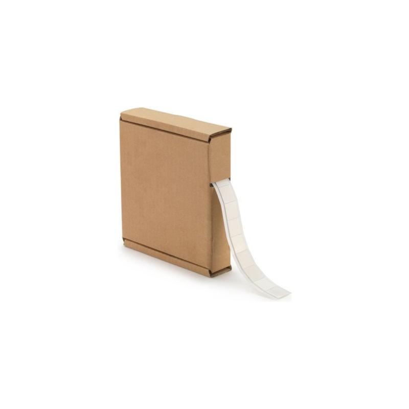 Pastilles adhésives mousse double face en boîte distributrice 19 x 19 mm - Paquet de 250