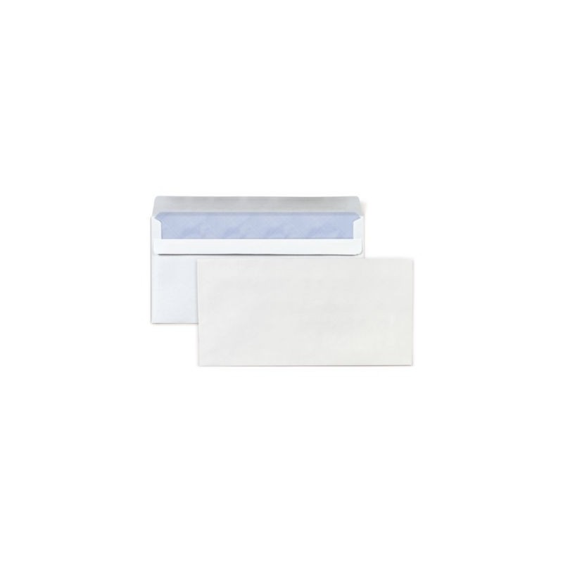 Enveloppe commerciale vélin blanc autocollante sans fenêtre 80 g/m² DL - 110x220 mm - Paquet de 500