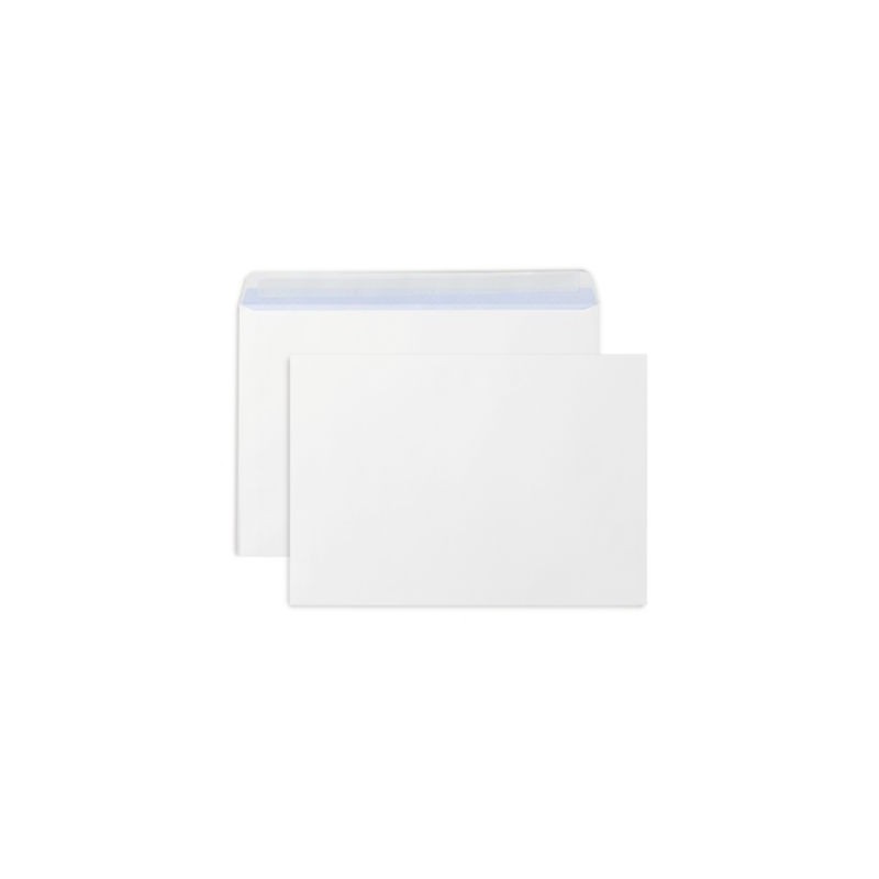 Enveloppe commerciale vélin blanc autocollante sans fenêtre 90 g/m² C4 - 229x324 mm - Paquet de 250