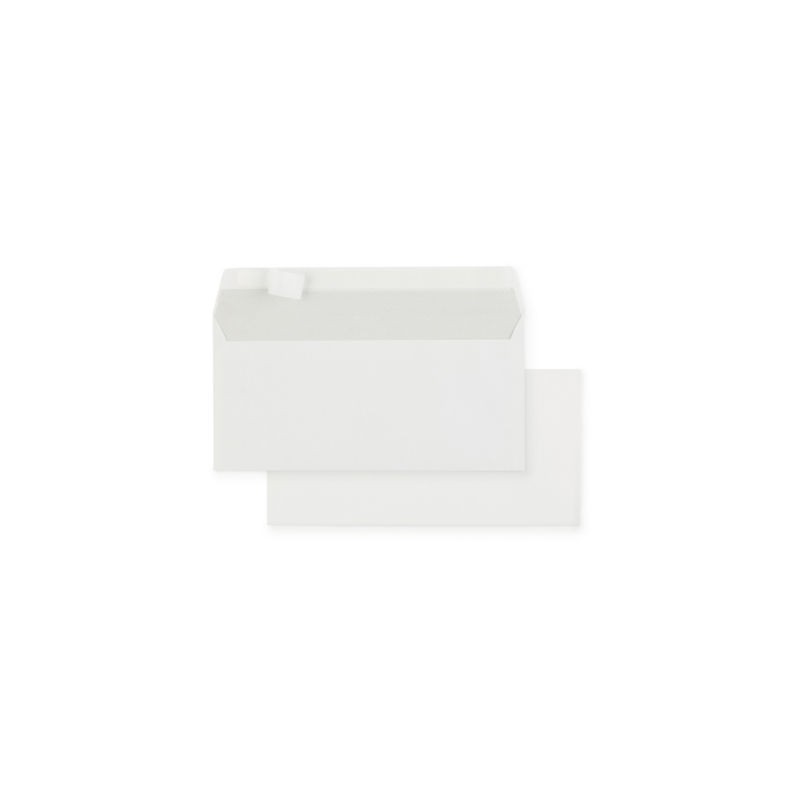 Enveloppe commerciale blanche recyclée autocollante sans fenêtre 80 g/m² DL 110x220 mm RAJA - Paquet de 500
