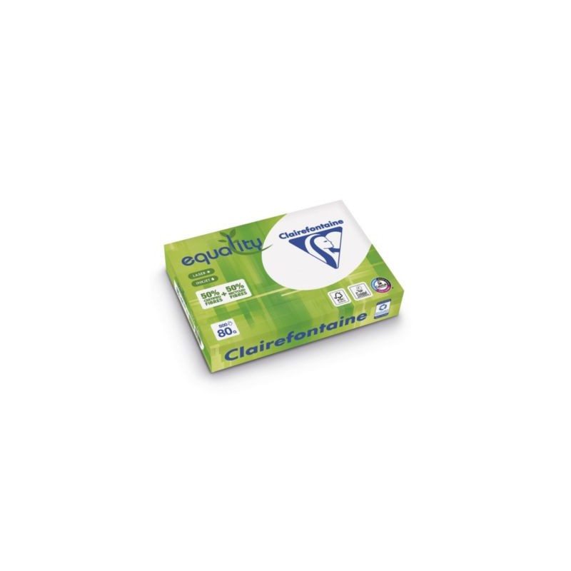 Ramette papier recyclé A4 80g Equality CLAIREFONTAINE - Lot de 5