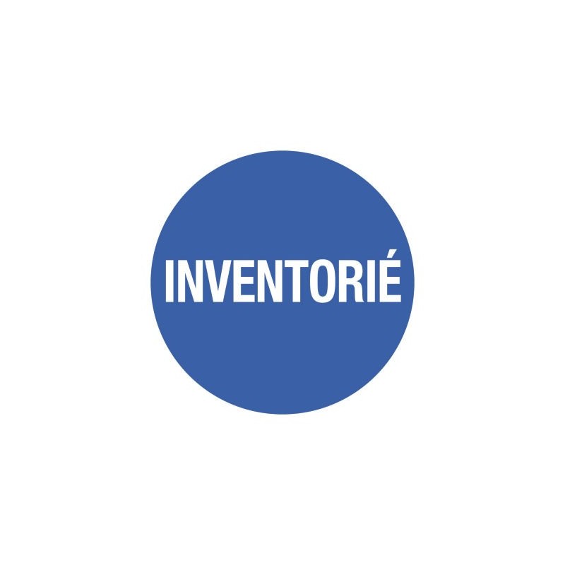 Pastille adhésive amovible imprimée inventorié - Paquet de 500