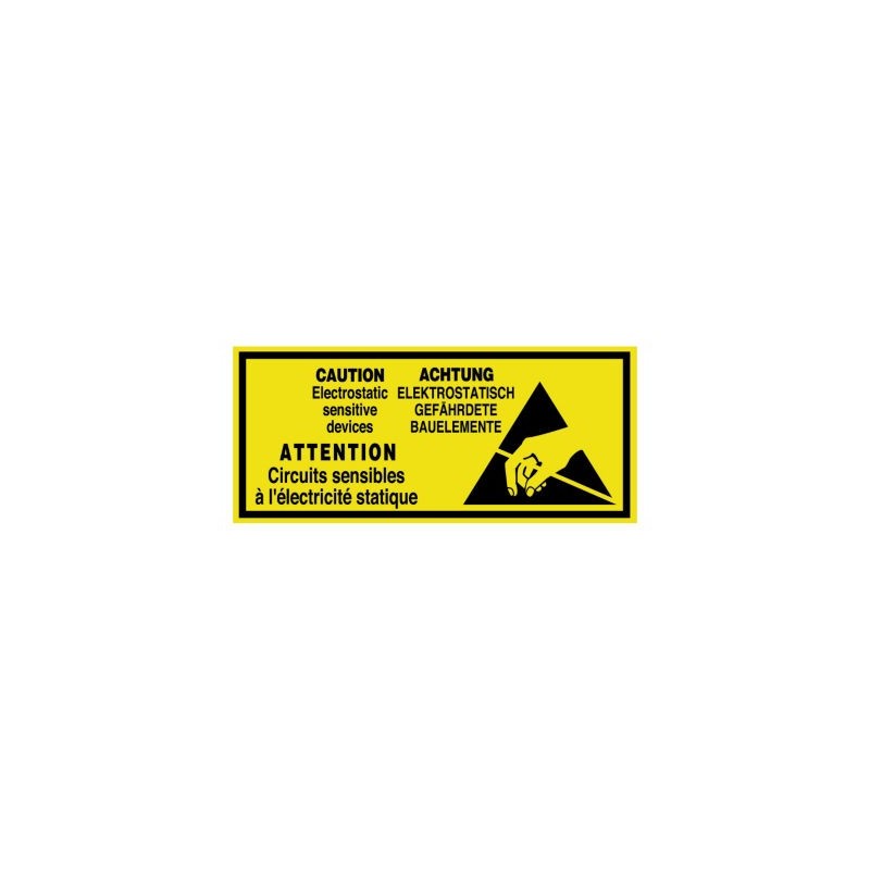 Étiquette d'expédition Circuits sensibles à l'électricité statique 80x35 mm - Paquet de 1000
