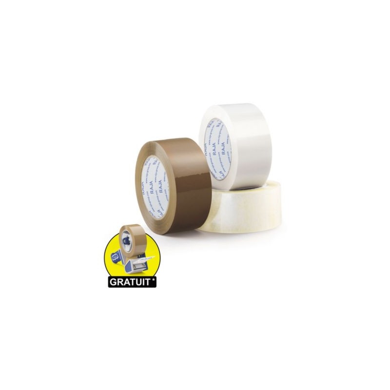Ruban adhésif polypropylène silencieux havane RAJA Résistant, 35 microns 50 mm x 66 m - Lot de 36