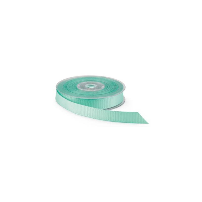 Ruban gros grain vert d'eau 25 mm x 20 m