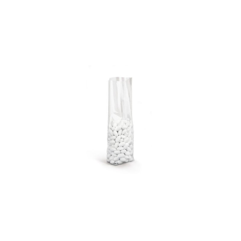 Sachet plastique transparent à fond carton 12 x 26 cm - Paquet de 100