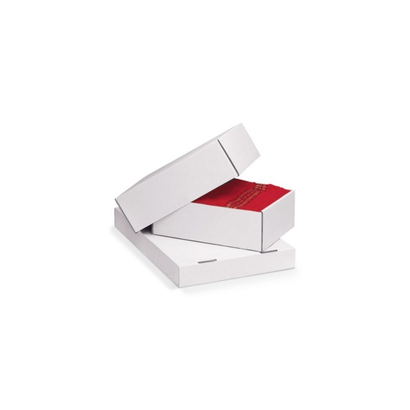 Caisse carton télescopique blanche simple cannelure 60x40x10/18 cm - Lot de 25