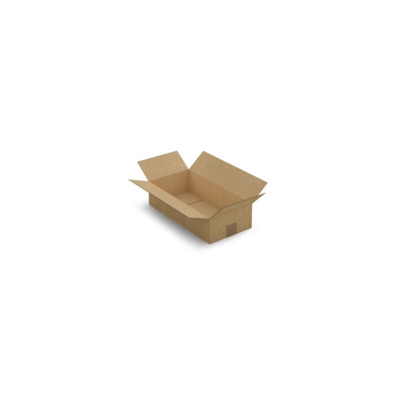 Caisse carton plate brune simple cannelure RAJA 40x20x10 cm - Lot de 25