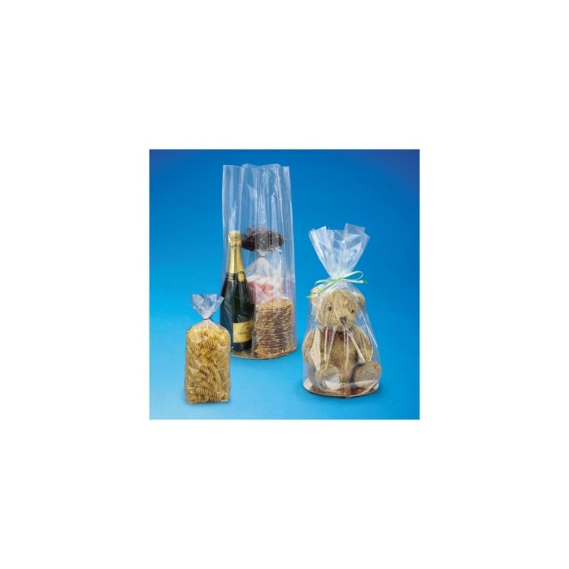 Sachet plastique transparent à fond carton 14 x 30 cm - Paquet de 100
