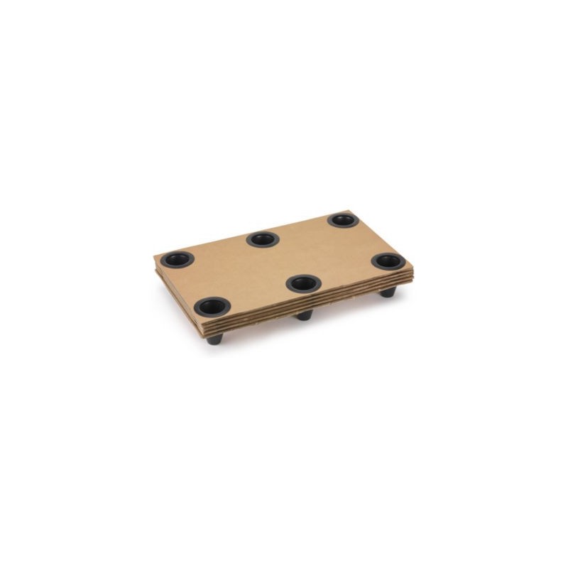 Palette carton emboîtable à plots plastique Interpal 630x120 mm - Lot de 6