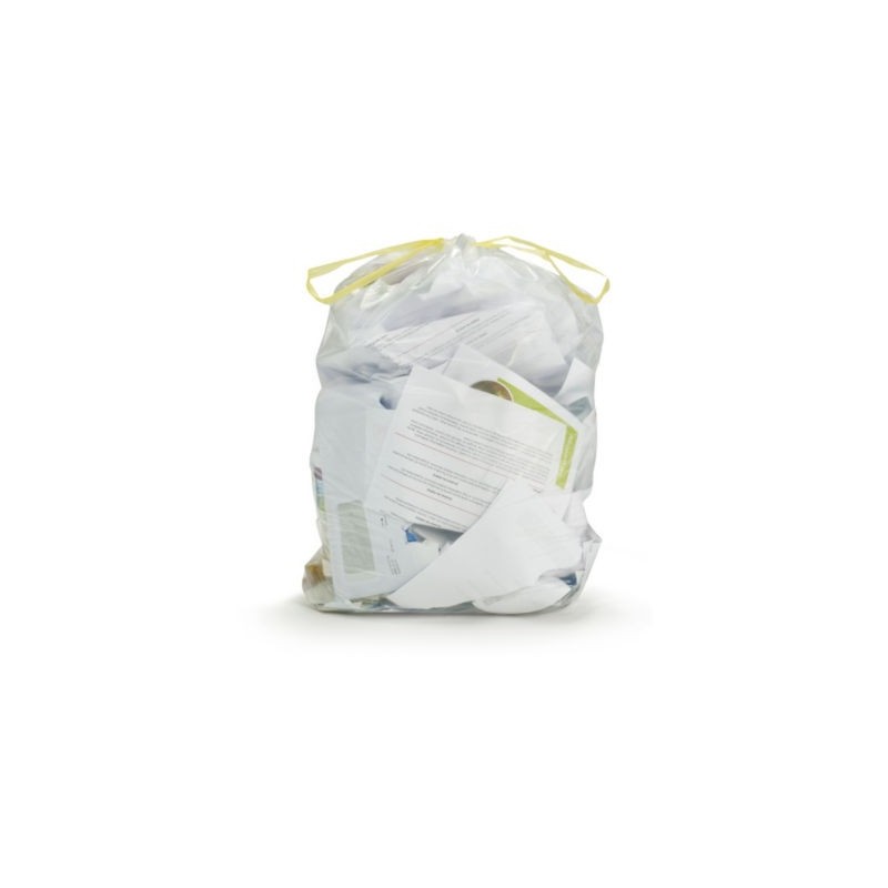 Sac déchets courants transparent à liens coulissants 50 L - Paquet de 100