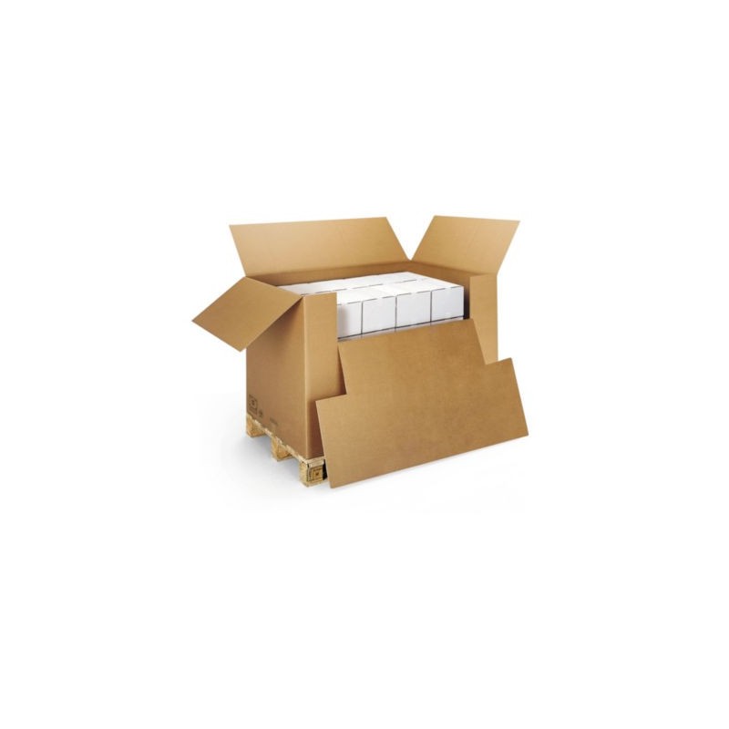Container carton double cannelure avec abattant 1000 L