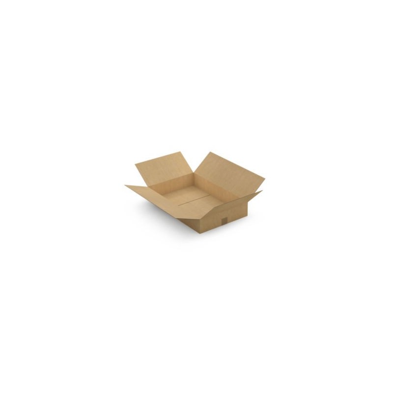 Caisse carton plate brune simple cannelure RAJA 60x40x10 cm - Lot de 20