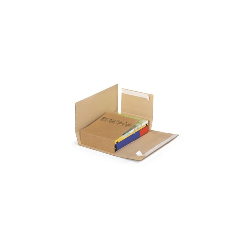 Etui-croix carton brun avec fermeture adhésive 23x15 cm - Lot de 50