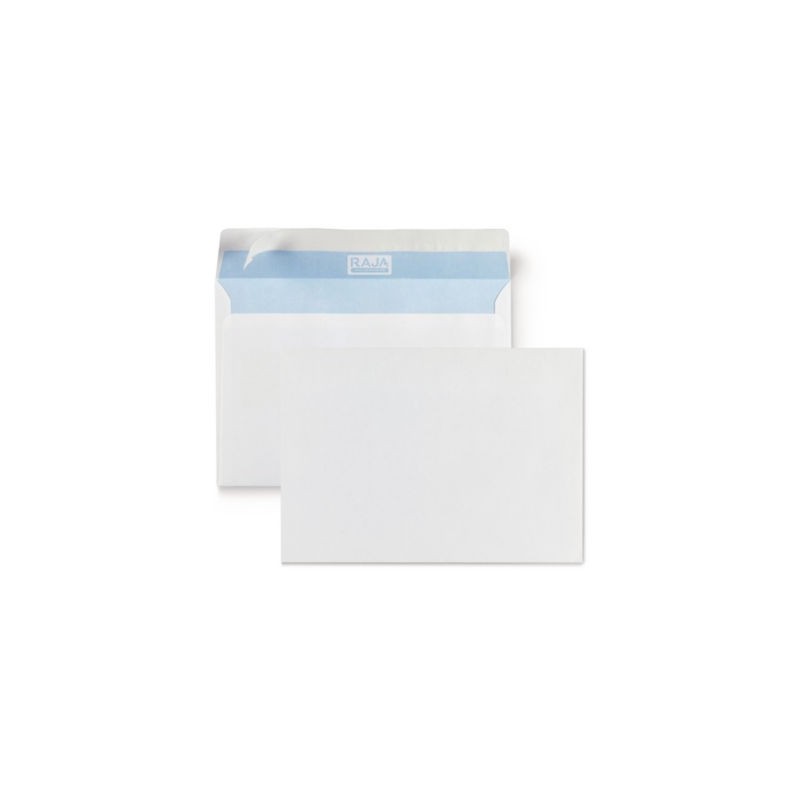 Enveloppe commerciale vélin extra-blanc autocollante sans fenêtre 80 g/m² C5 - 162x229 mm RAJA - Paquet de 500