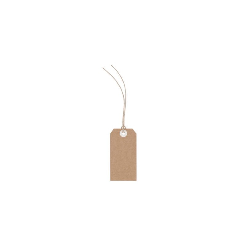 Étiquette américaine en kraft avec fil en lin non posé 100x51 mm - Paquet de 1000