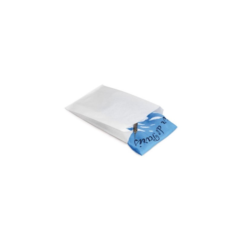 Sachet kraft blanc plat 8 x 13 cm - Paquet de 1000
