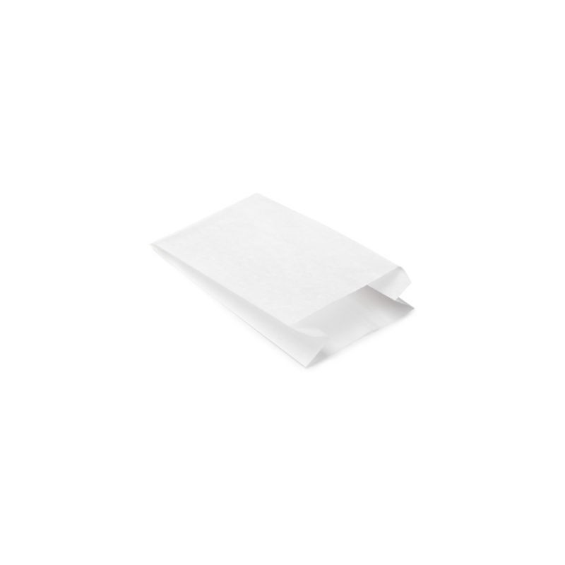 Sachet kraft blanc à soufflets 14 x 25 x 9 cm - Paquet de 1000