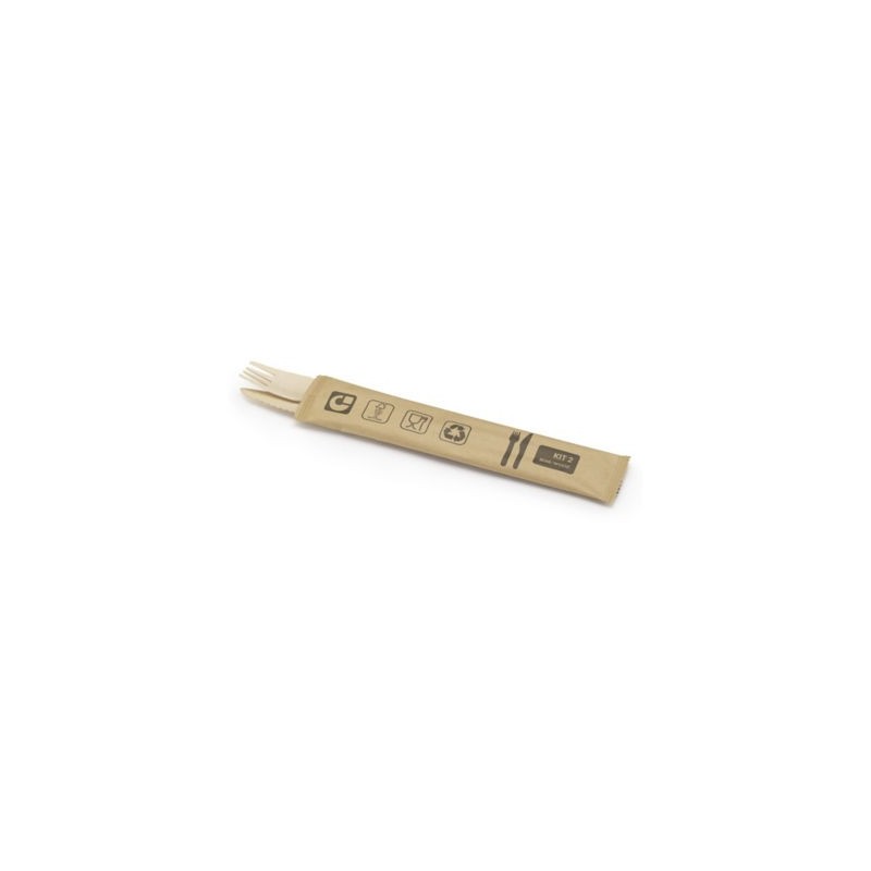 Kit couverts en bois 2 pièces - Paquet de 500