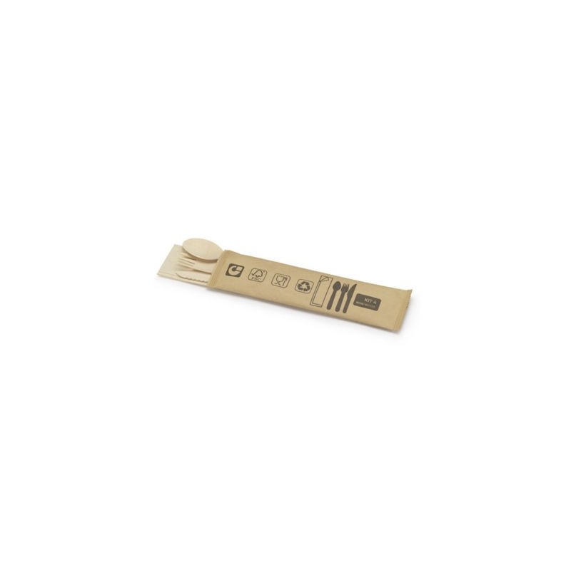 Kit couverts en bois 4 pièces - Paquet de 500