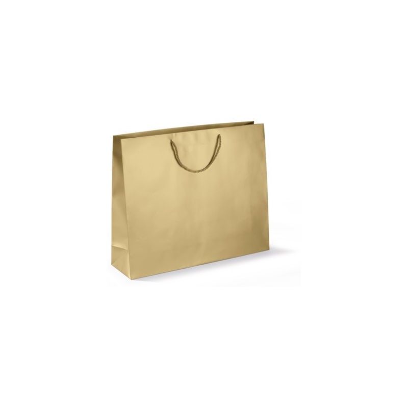 Sac pelliculé mat or à poignées cordelières 55 x 45 x 15 cm - Paquet de 25