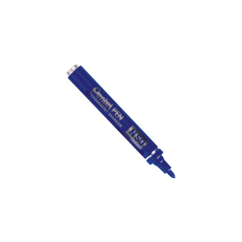 Marqueur indélébile N50 PENTEL pointe moyenne conique bleu - Lot de 12
