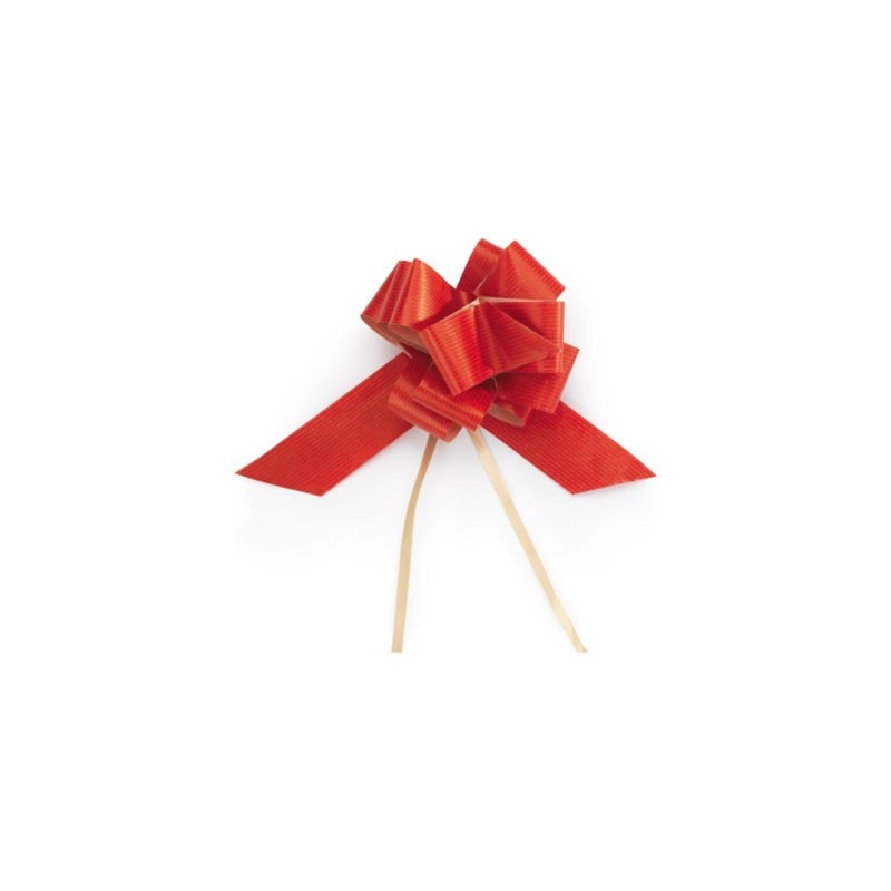 Nœud papier rouge diamètre 12 cm - Paquet de 30