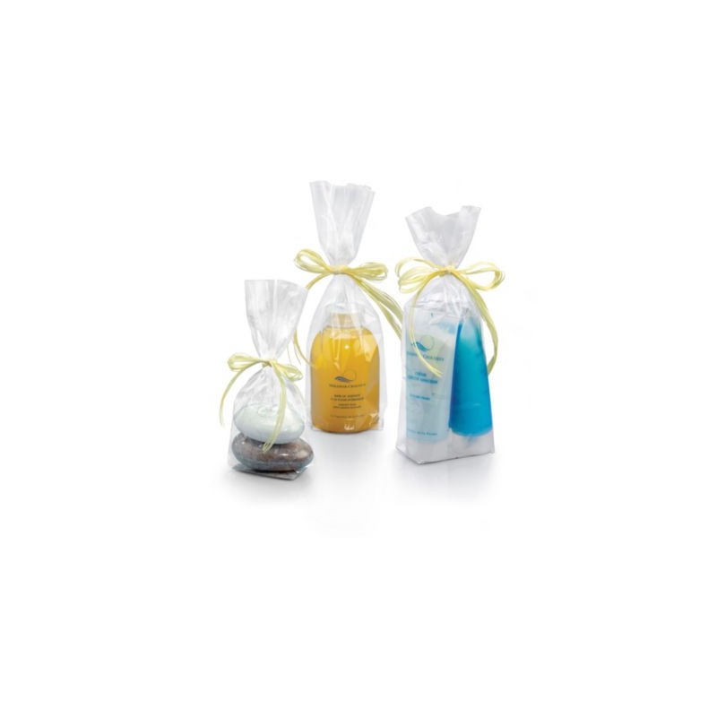 Sachet plastique transparent à fond carton 17 x 32 cm - Paquet de 100