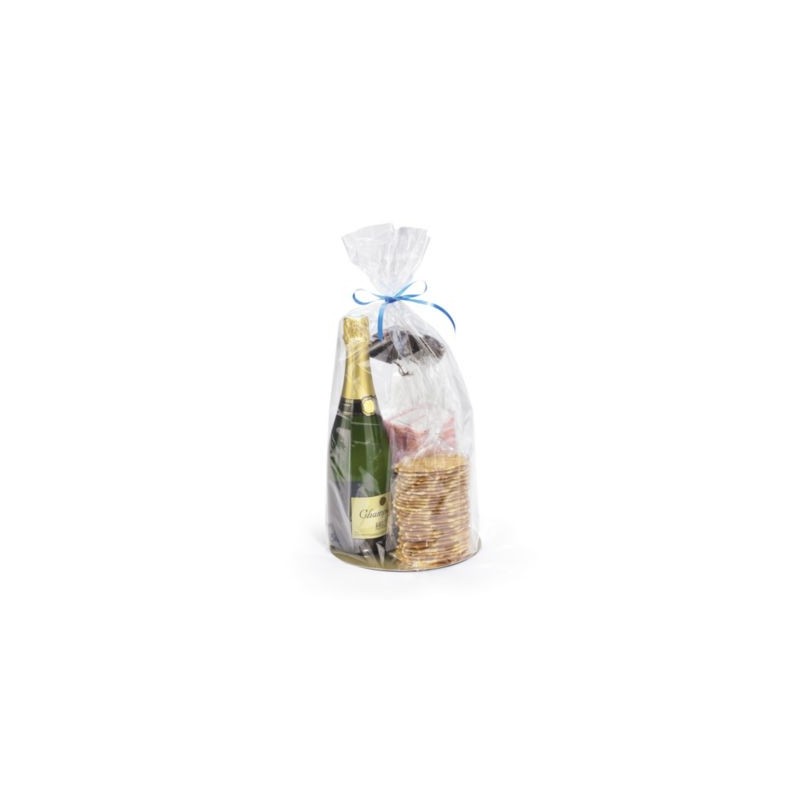 Sachet plastique transparent grand format à fond carton 11 x 60 x 22 cm - Paquet de 100