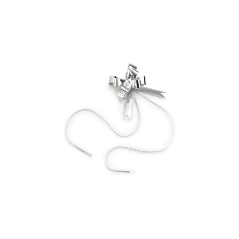 Nœud effet miroir argent diamètre 12,5 cm - Paquet de 100