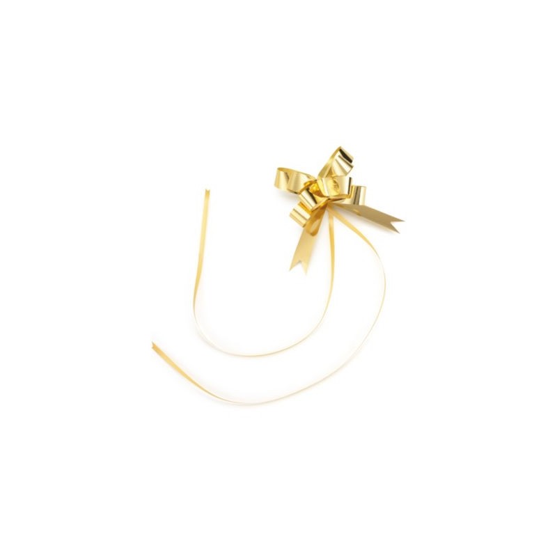 Nœud effet miroir or diamètre 12,5 cm - Paquet de 100
