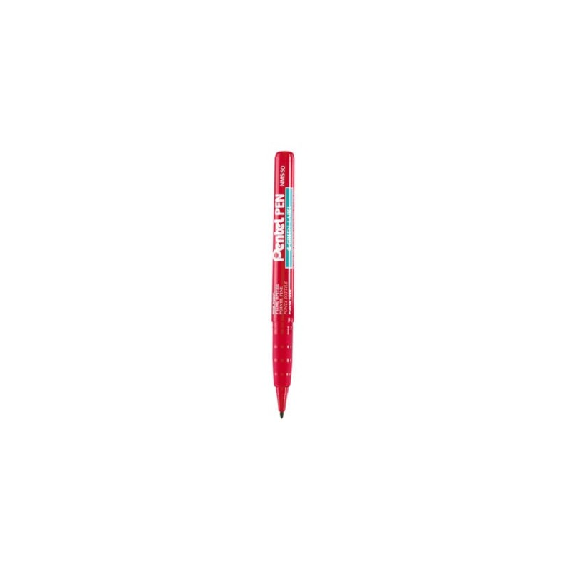 Marqueur indélébile NMS50 PENTEL pointe fine rouge - Lot de 12