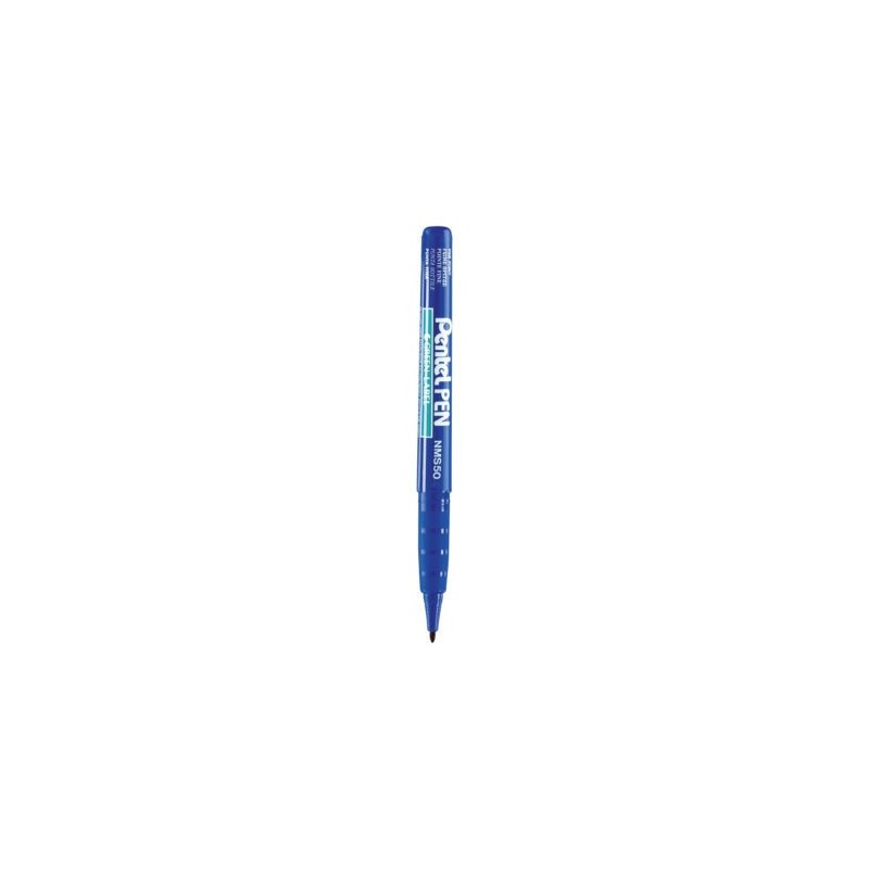Marqueur indélébile NMS50 PENTEL pointe fine bleu - Lot de 12