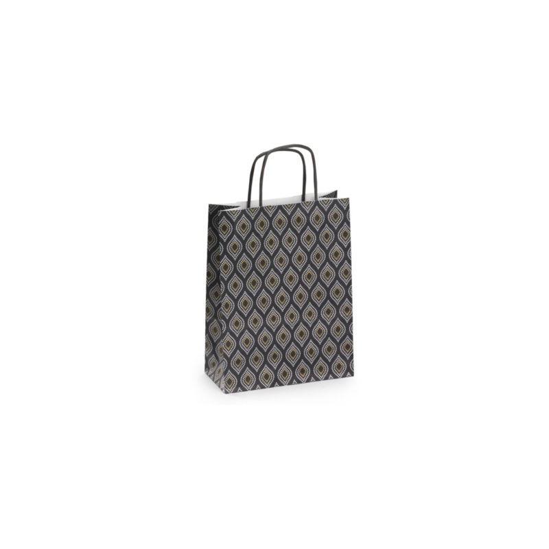Sac cadeau kraft à poignées torsadées Gamme "Astral" 18 x 24 x 8 cm - Paquet de 50
