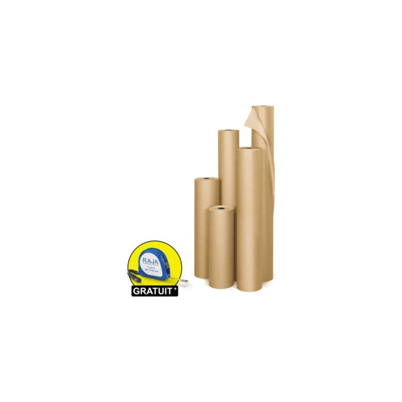 Papier kraft naturel en rouleau Super Qualité standard 70 g/m² RAJA 300 m x 60 cm