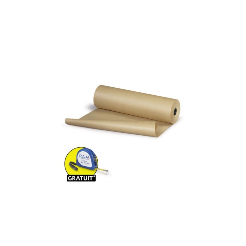 Papier kraft naturel en rouleau Super Qualité standard 70 g/m² RAJA 300 m x 80 cm