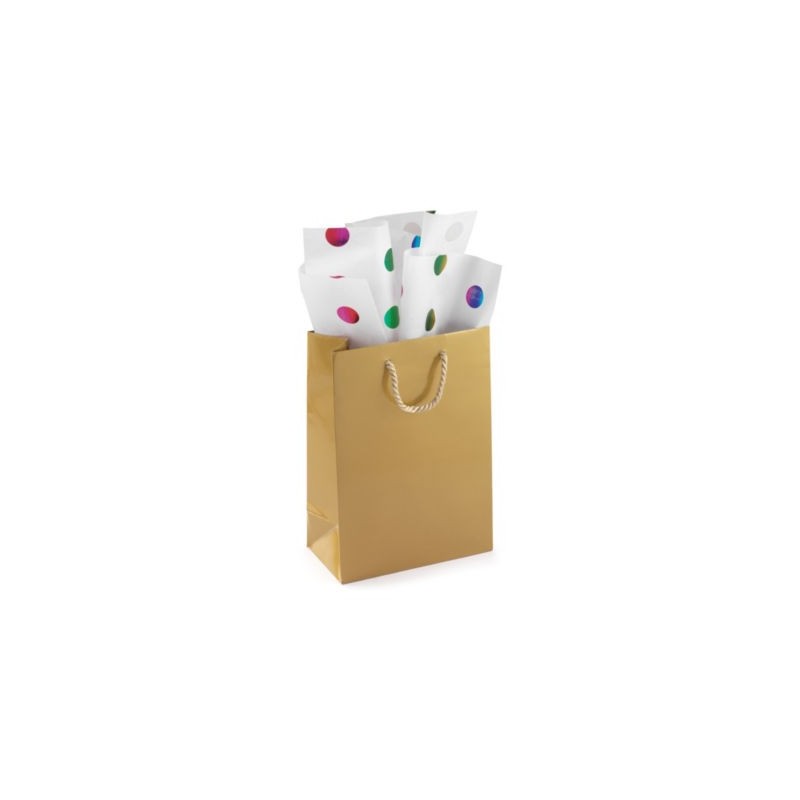 Papier de soie en rame blanc pois multicolores 50 x 75 cm - Paquet de 200