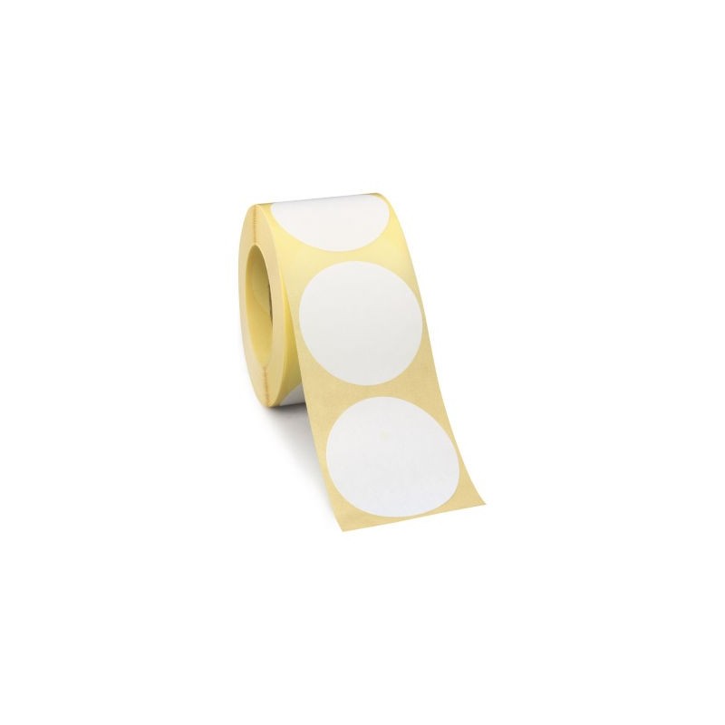 Pastille adhésive amovible en rouleau blanc 50 mm - Paquet de 500