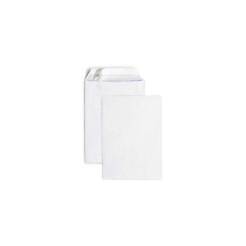 Pochette blanche à fermeture adhésive RAJA sans fenêtre C5 - 162 x 229 mm - Paquet de 500