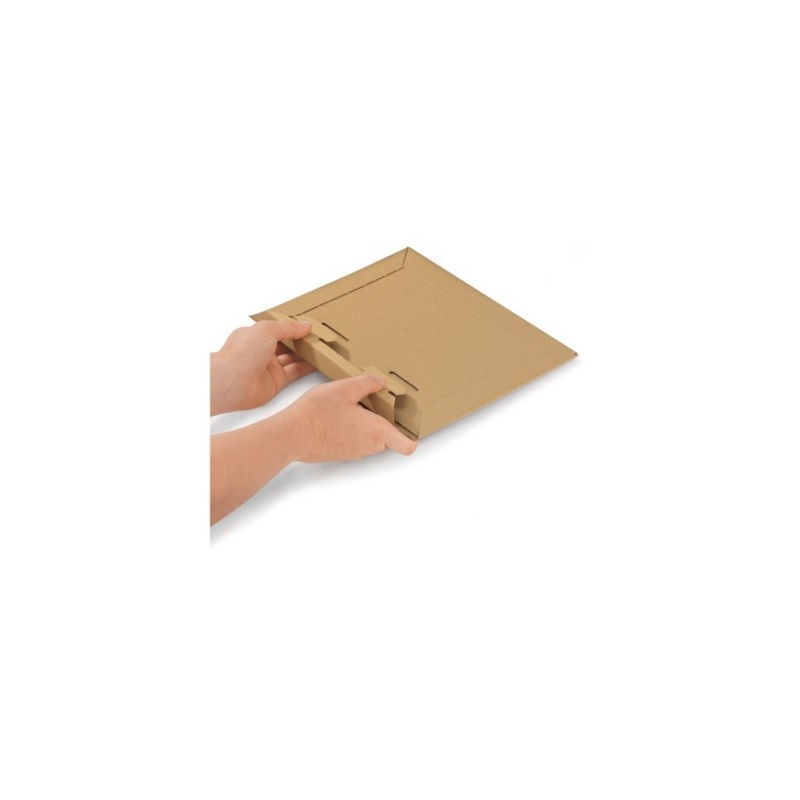 Pochette carton microcannelure recyclé brune RAJA 25x20 cm - Paquet de 100