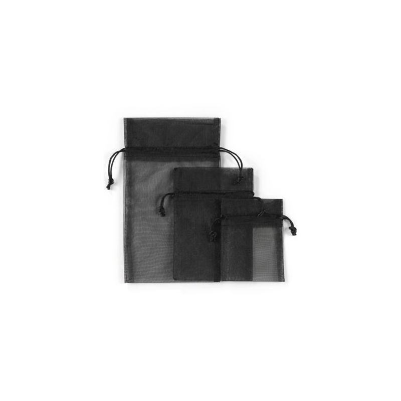 Pochon organdi noir 9 x 9 cm - Paquet de 25